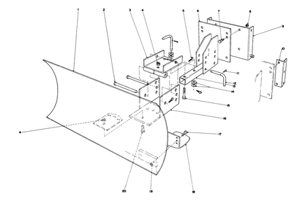 Grader Blade Assembly Model No. 59099 (Optional) Diagram and Parts List for 38150 6000001 - 6999999 Toro Snow Blower