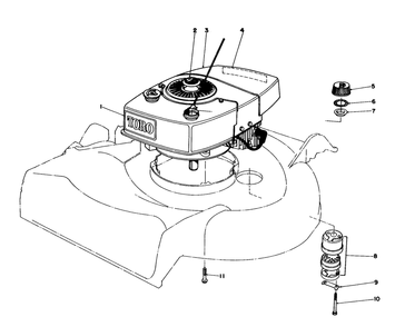 Engine Assembly Diagram and Parts List for 16570 3000001 - 3999999 Toro Lawn Mower