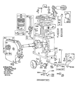 Engine Briggs & Stratton Model No. 190402-2720-01 Diagram and Parts List for 38150 5000001 - 5999999 Toro Snow Blower