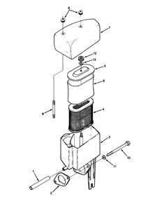 14hp Engine Air Cleaner Assembly Diagram and Parts List for 22-14O501 1000001 - 1999999 Toro Lawn Tractor