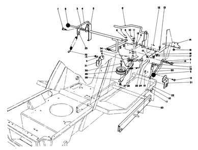Shift & Clutch Assembly Diagram and Parts List for 57305 8000001 - 8999999 Toro Lawn Tractor