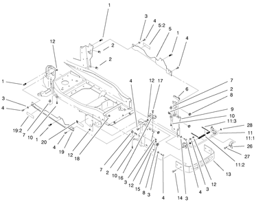 Bumper & Hood Support Assembly Diagram and Parts List for 73561 9900001 - 9999999 Toro Lawn Tractor