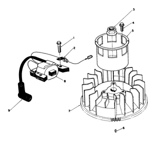 Magneto & Flywheel Assembly (Model No. Vmg6) Diagram and Parts List for 20526C 9000001 - 9999999 Toro Lawn Mower