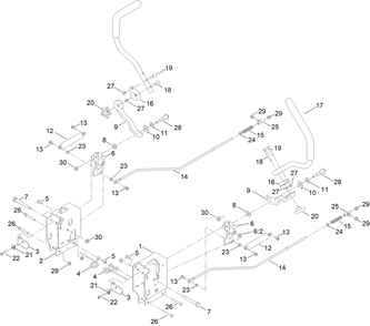 Motion Control Assembly Diagram and Parts List for 77507 400000000 - 415499999 Toro Lawn Tractor