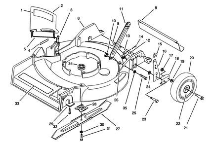 Housing Assembly Diagram and Parts List for 16212B 39000001 - 39999999 Toro Lawn Mower