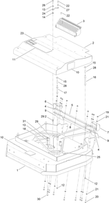 Deck, Cover And Guard Assembly Diagram and Parts List for 2710 313000001 - 313999999 Toro Lawn Tractor Accessories