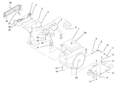 Engine Assembly Diagram and Parts List for 73441 7900001 - 7999999 Toro Lawn Tractor