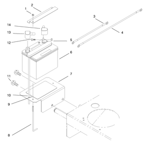 Battery Assembly Diagram and Parts List for 30183 695101 - 699999 Toro Lawn Tractor Accessories