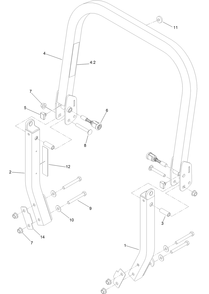 Roll-Over Protection System Assembly Diagram and Parts List for 74902TE (316000001-316999999)(2016) Toro Lawn Mower