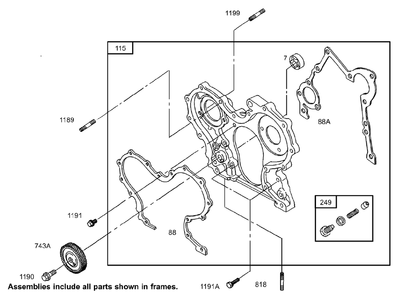 Gear Housing Assembly Diagram and Parts List for 74281TE (270000001-270000300)(2007) Toro Lawn Tractor