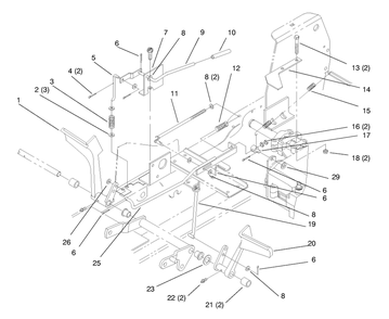 Clutch And Brake-Gear Diagram and Parts List for 72045 8900001 - 8900399 Toro Lawn Tractor
