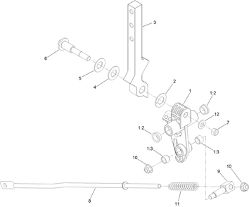 Rh Motion Control Assembly Diagram and Parts List for 74472 402100000-403351083 Toro Lawn Tractor