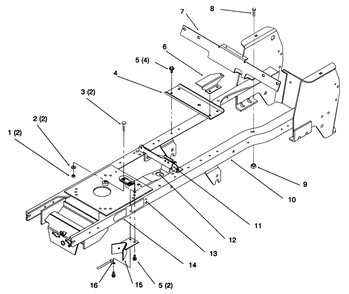 Frame Diagram and Parts List for 72064 6900001 - 6999999 Toro Lawn Tractor
