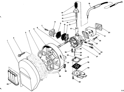 Carburetor & Air Cleaner Assembly Diagram and Parts List for 30941 49000001 - 49999999 Toro Leaf Blower / Vacuum