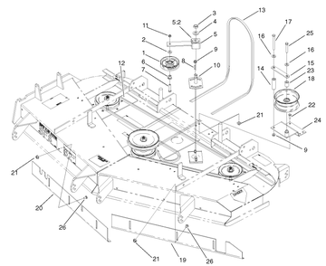 Belt And Idler Arm Assembly Diagram and Parts List for 74231 (230000001-230006000)(2003) Toro Lawn Mower