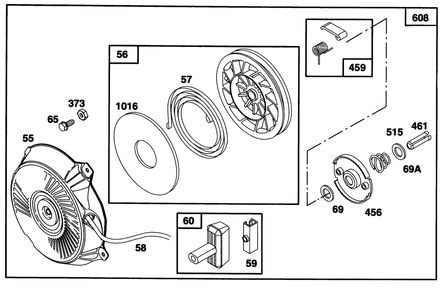 Engine Briggs & Stratton Model 135202-0263-01 Diagram and Parts List for 62924 6900001 - 6999999 Toro Leaf Blower / Vacuum