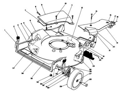Housing Assembly Diagram and Parts List for 20218 1000001 - 1999999 Toro Lawn Mower
