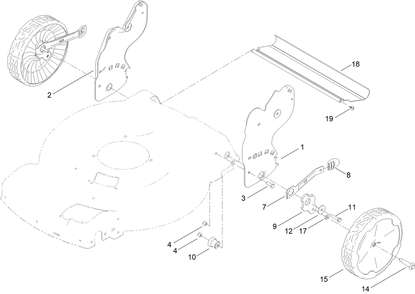Part Location Diagram of 140-3878 Toro Arm-Pivot, Rear