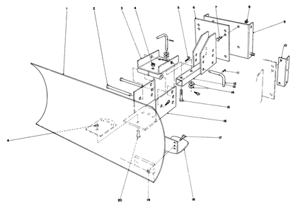Grader Blade Assembly (Model No. 59099) Diagram and Parts List for 38010 1000001 - 1999999 Toro Snow Blower