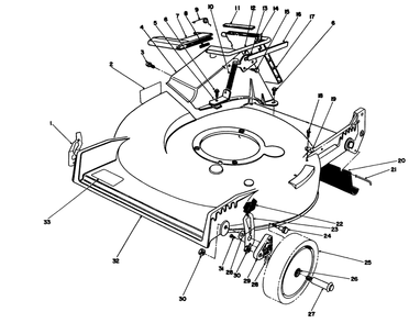 Housing Assembly Diagram and Parts List for 20215 1000001 - 1999999 Toro Lawn Mower
