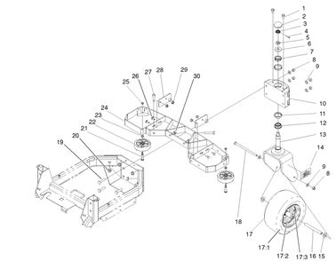 Part Location Diagram of 104-2430-03 Toro Pivot Assembly