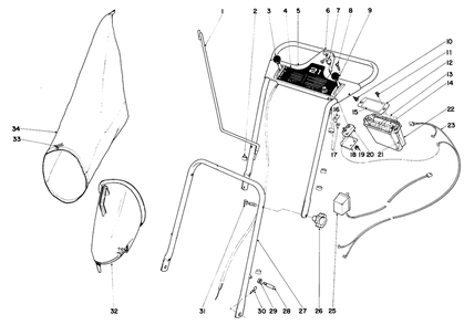 Handle Assembly Model No. 21172 Diagram and Parts List for 21172 1000001 - 1999999 Toro Lawn Mower