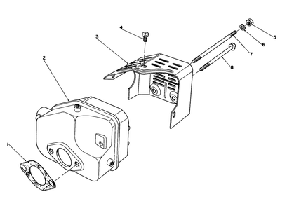 Muffler Assembly Diagram and Parts List for 16212 4000001 - 4999999 Toro Lawn Mower