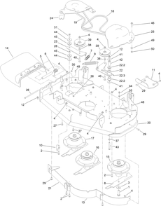 Deck Assembly Diagram and Parts List for 74536TE (315000001-315999999)(2015) Toro Lawn Mower