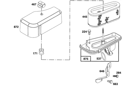 Engine Briggs & Stratton Model 282707-0119-01 Diagram and Parts List for 71182 5910001 - 5999999 Toro Lawn Tractor