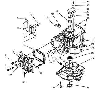 Crankcase Diagram and Parts List for 30166 690001 - 691549 Toro Lawn Tractor Accessories