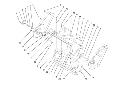 Side Plate Scraper Assembly Diagram and Parts List for 38409 8900001 - 8999999 Toro Snow Blower