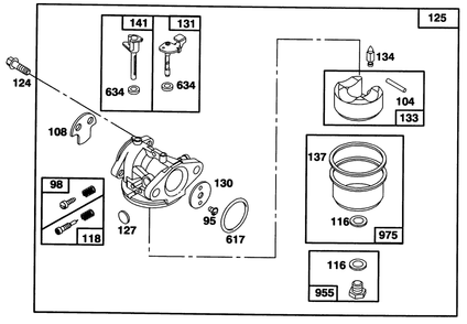 Engine Briggs & Stratton Model 124702-3115-01 Diagram and Parts List for 20436WF 39000001 - 39999999 Toro Lawn Mower