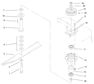 Part Location Diagram of 103-6580-S Toro Blade-Low Lift