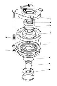 Clutch Assembly Diagram and Parts List for 30754 (800001-899999)(1988) Toro Lawn Tractor