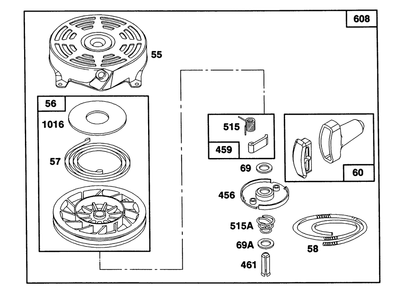 Engine Briggs & Stratton Model 122702-0182-01 Diagram and Parts List for 20906B 2000001 - 2999999 Toro Lawn Mower
