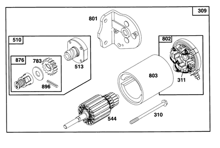 Engine Briggs & Stratton Model 28d707-0124-01 Diagram and Parts List for 70142 59000001 - 59999999 Toro Lawn Tractor