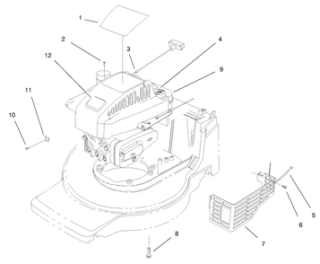 Engine Assembly Diagram and Parts List for 20808 9900001 - 9999999 Toro Lawn Mower