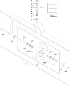 Caster Wheel And Fork Assembly Diagram and Parts List for 39521 409760523-999999999 Toro Aerator