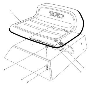 Seat Assembly Diagram and Parts List for 56125 4000001 - 4999999 Toro Lawn Tractor