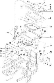 Cooling System Assembly Diagram and Parts List for 74264TE (310000001-310999999)(2010) Toro Lawn Mower