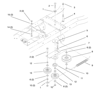 Hyfro Drive Components Diagram and Parts List for 72104 7900001 - 7999999 Toro Lawn Tractor