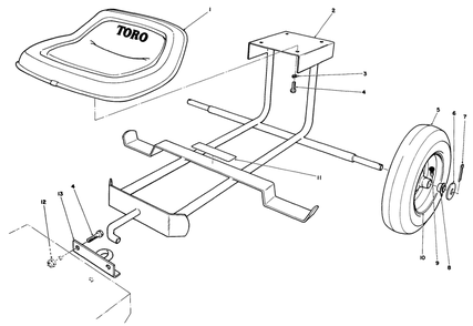 Sulky Kit Model No. 30122 (Optional) Diagram and Parts List for 30103 9000001 - 9999999 Toro Lawn Tractor Accessories
