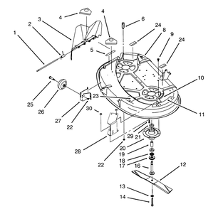 Housing & Spindle Assembly (38" Cutting Unit) Diagram and Parts List for 71202 5900001 - 5999999 Toro Lawn Tractor