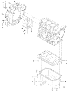Flywheel Housing And Oil Sump Assembly Diagram and Parts List for 72144 413000000 - 999999999 Toro Lawn Tractor