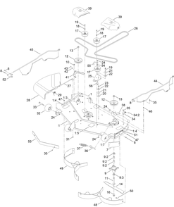 50 Inch Deck And Decal Assembly Diagram and Parts List for 74696 400000000 - 999999999 Toro Lawn Tractor