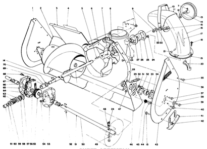 Auger Assembly Diagram and Parts List for 38080 1000001 - 1999999 Toro Snow Blower