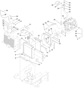 Radiator And Oil Cooler Assembly Diagram and Parts List for 22324 401800000 - 404499999 Toro Lawn Tractor Accessories