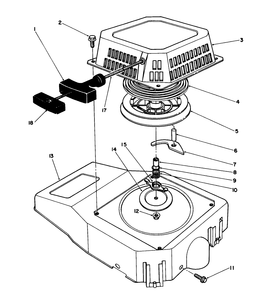 Recoil Assembly (Engine Model No. Vmg6, Vmh7 & Vmj8) Diagram and Parts List for 26624C 9000001 - 9999999 Toro Lawn Mower