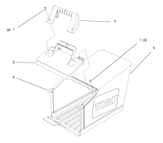 Bag Assembly Diagram and Parts List for 26633B 6900001 - 6999999 Toro Lawn Mower