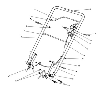 Handle Assembly Diagram and Parts List for 20511 9000001 - 9999999 Toro Lawn Mower